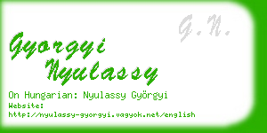 gyorgyi nyulassy business card